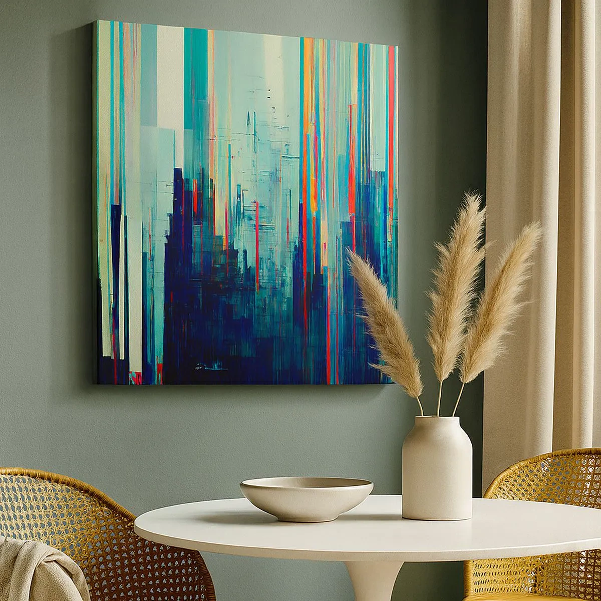 Obraz na płótnie - Futurystyczne miasto - 30x30 cm