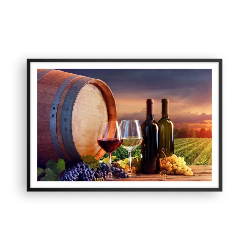 Plakat w czarnej ramie - Tu życie ma smak - 91x61 cm