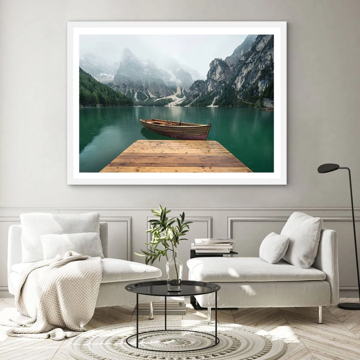 Plakat w białej ramie - "I dumne opoki czoła" - 50x40 cm