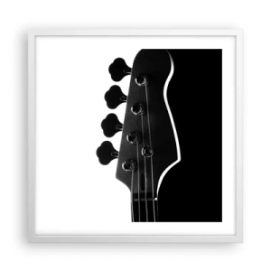 Plakat w białej ramie - Rockowa cisza  - 50x50 cm