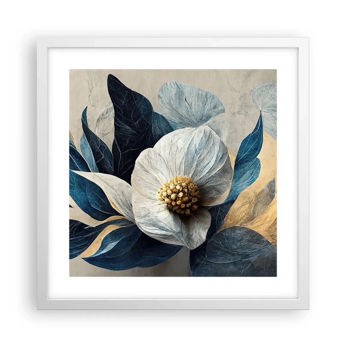 Plakat w białej ramie - Ma złote serce - 40x40 cm