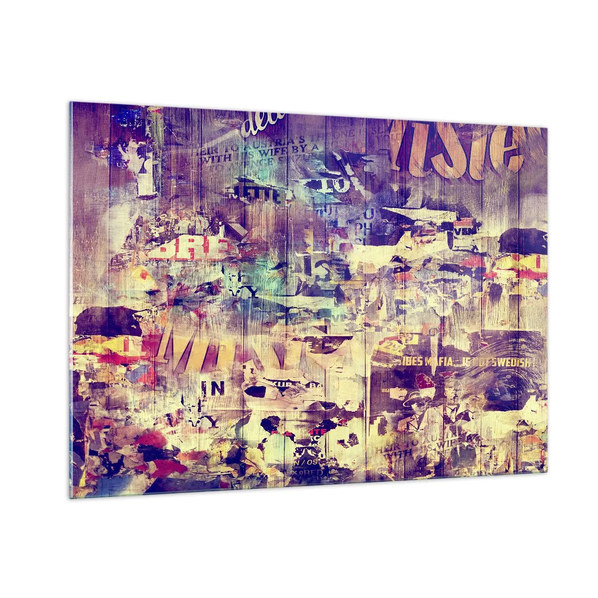 Obraz na szkle - Abstrakcyjna kompozycja z miejskimi teksturami i graffiti - 100x70cm - I tyle zostanie - Nowoczesna dekoracja ścienna do salonu, kuchni i sypialni ARTTOR