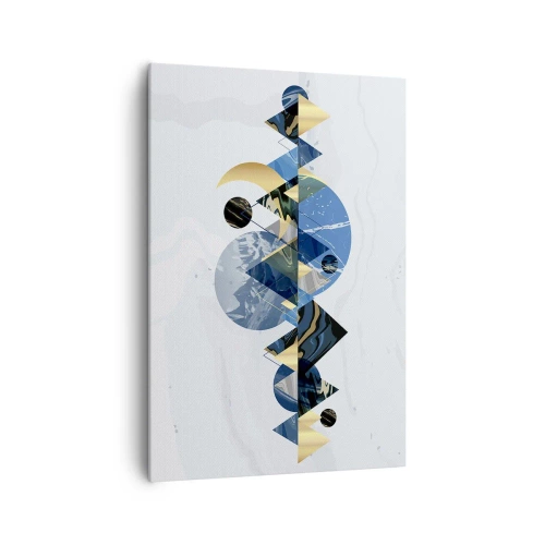 Obraz na płótnie - Abstrakcyjne geometryczne wzory z motywem gór - 70x100cm - Pejzaż geometryczny - Nowoczesna dekoracja ścienna do salonu i sypialni ARTTOR