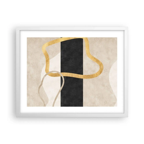 Plakat w białej ramie - Kształty zapętlone - 50x40 cm