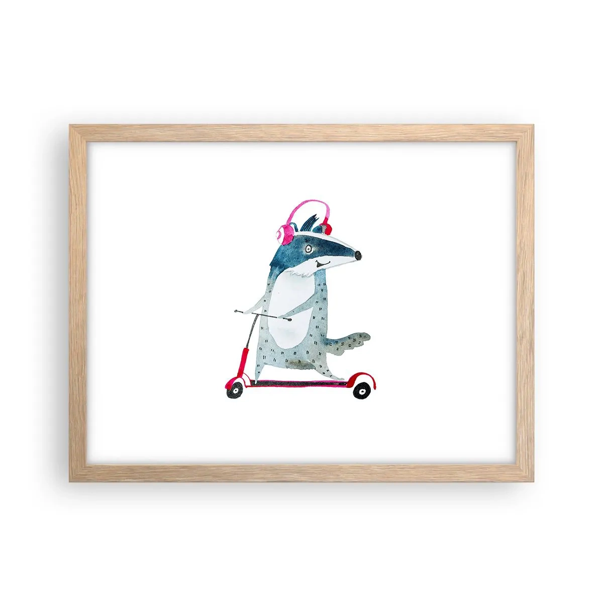 Plakat w ramie jasny dąb - Borsucze radości - 40x30 cm