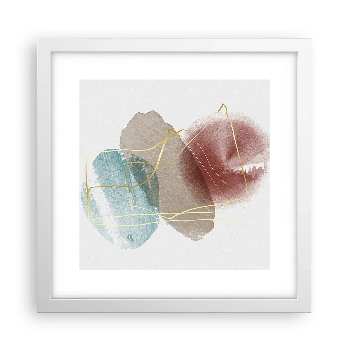 Plakat w białej ramie - Korale przestrzeni - 30x30 cm