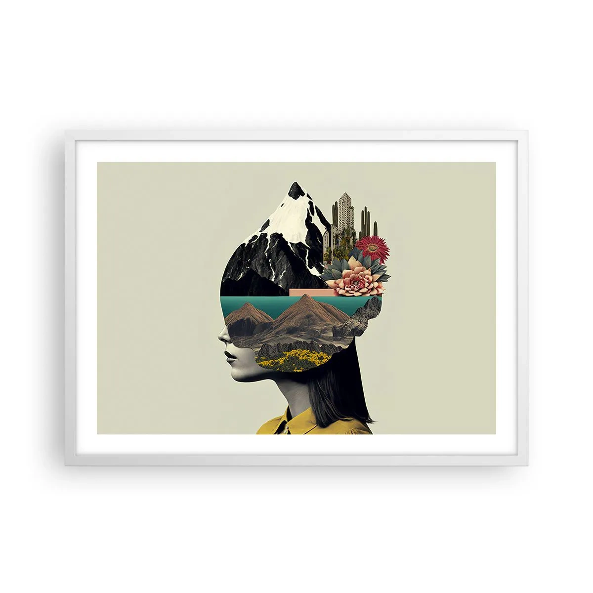 Plakat w białej ramie - Kobieta – zawsze tajemnica - 70x50 cm