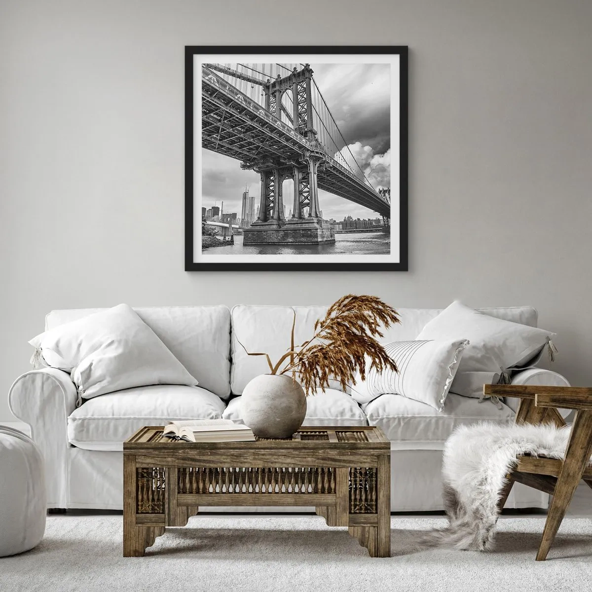 Plakat w czarnej ramie - Do serca miasta - 40x40 cm