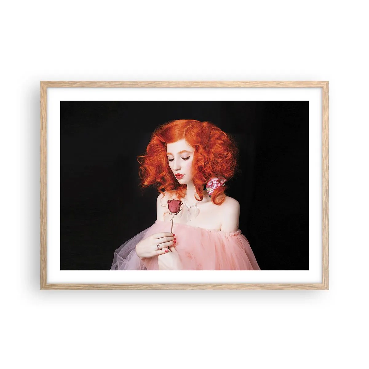 Plakat w ramie jasny dąb - W barokowym stylu - 70x50 cm