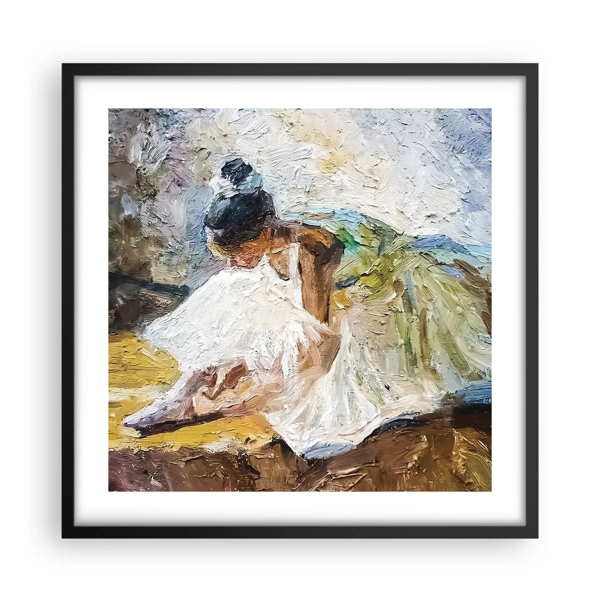 Plakat w czarnej ramie - Z obrazu Degasa - 50x50 cm