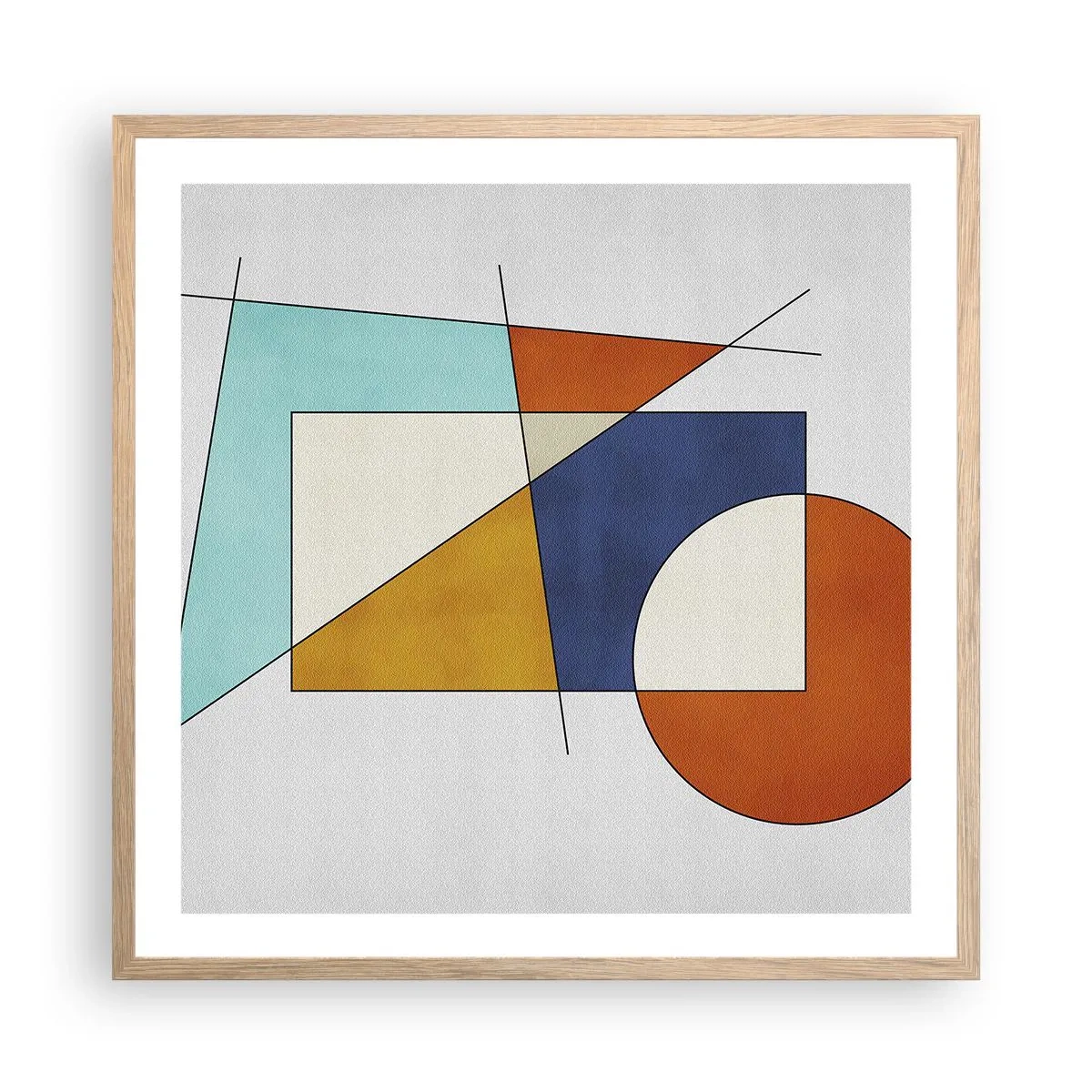 Plakat w ramie jasny dąb - Abstrakcja: modernistyczna zabawa - 60x60 cm