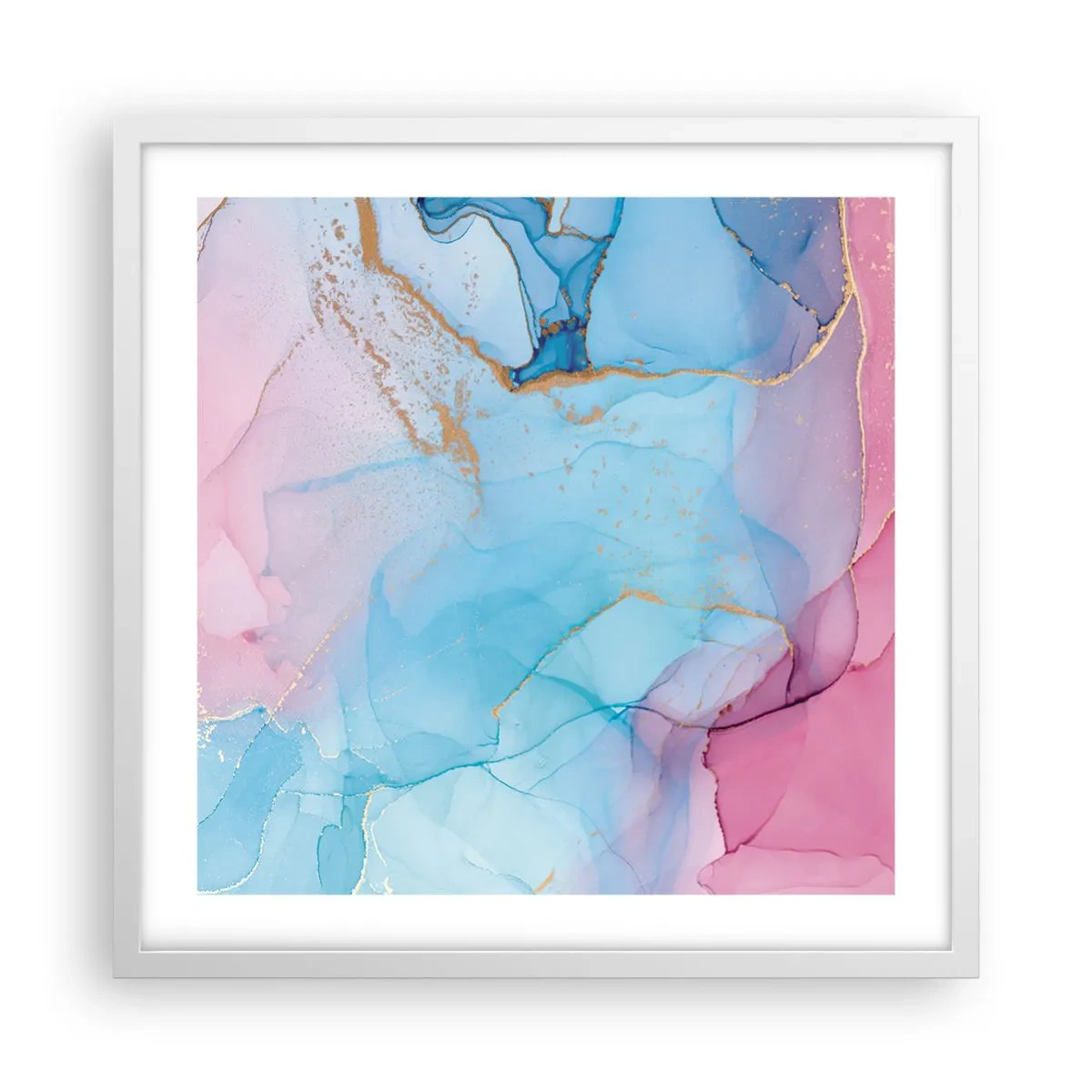 Plakat w białej ramie - Spotkanie i przenikanie - 50x50 cm