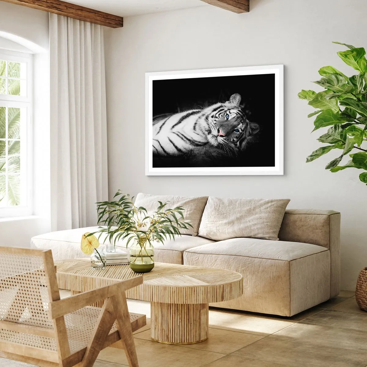 Plakat w białej ramie - Dzikość i spokój - 50x40 cm