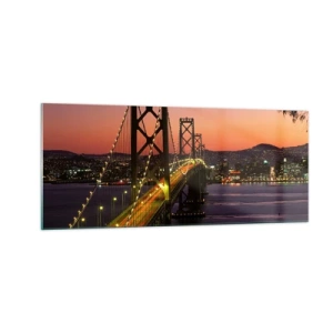 Obraz na szkle - Wieczór we fiolecie - 100x40 cm