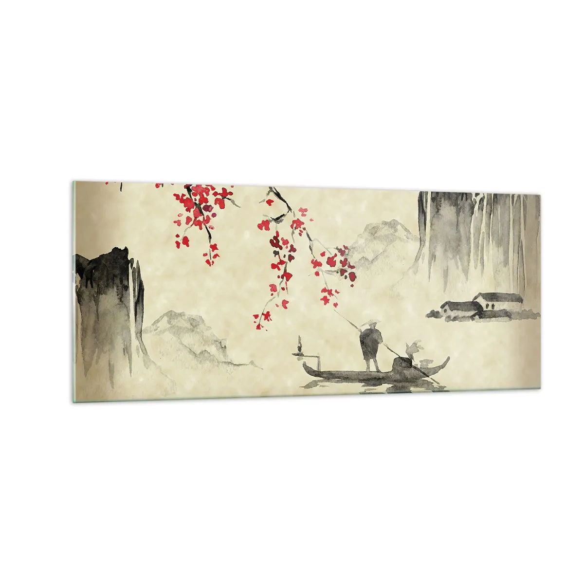 Obraz na szkle - W kraju kwitnącej wiśni - 100x40 cm