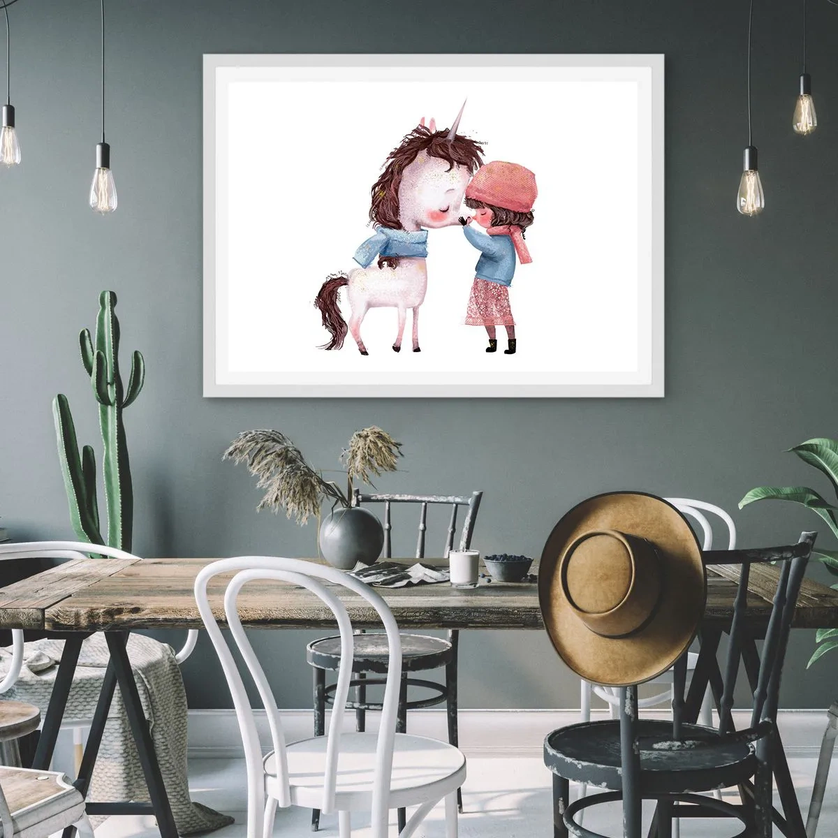 Plakat w białej ramie - Zimowa opowieść - 100x70 cm