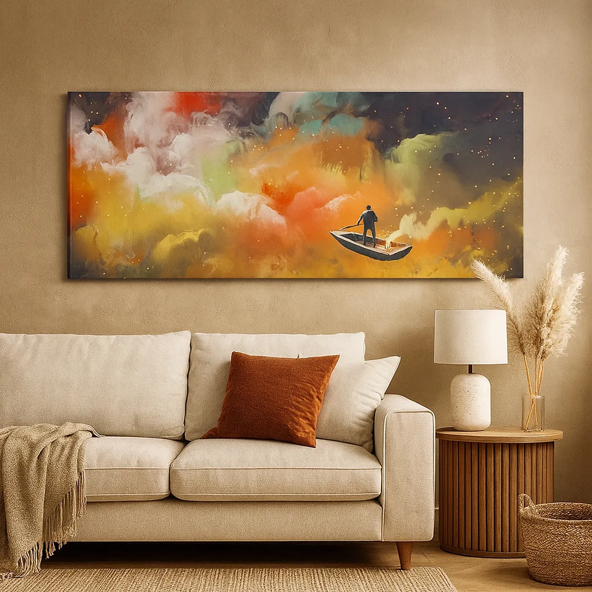 Obraz na płótnie - Łodzią przez galaktykę - 30x30 cm