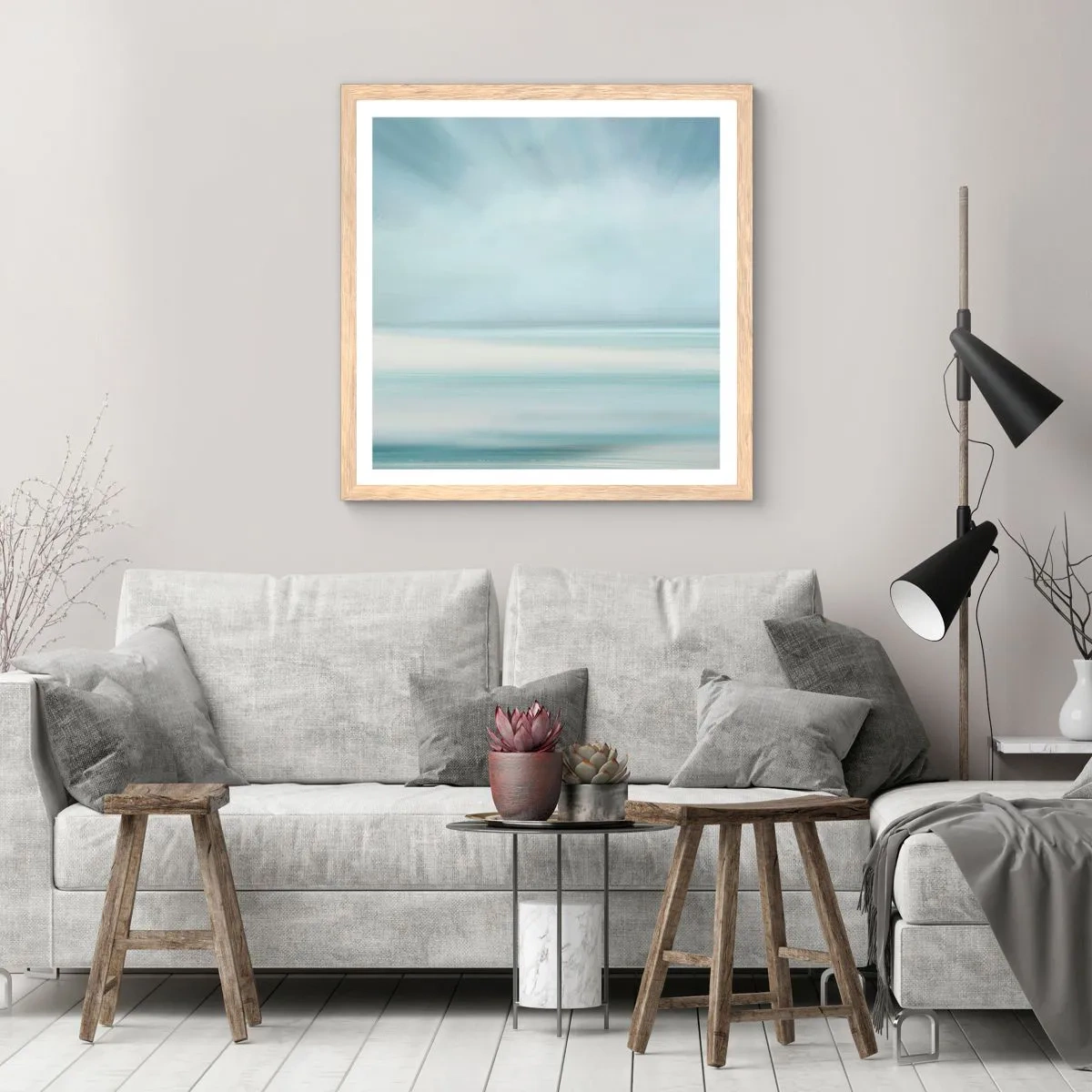 Plakat w ramie jasny dąb - Spokój aż po horyzont - 30x30 cm