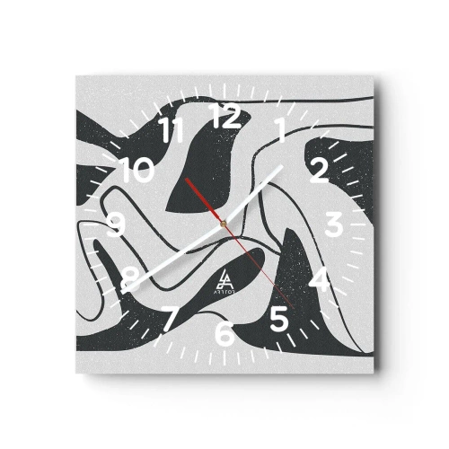 Zegar ścienny - Abstrakcyjna zabawa w labiryncie - 30x30 cm