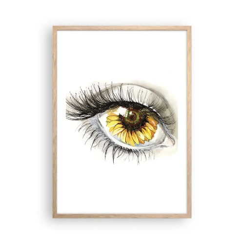 Plakat w ramie jasny dąb - Spojrzenie gorące jak lato - 50x70 cm