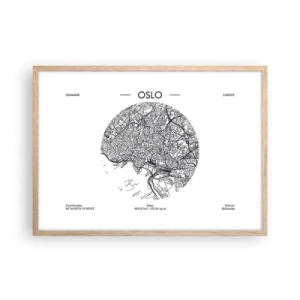 Plakat w ramie jasny dąb - Anatomia Oslo - 70x50 cm