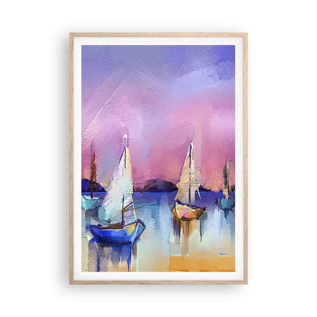 Plakat w ramie jasny dąb - Kierunek: szerokie wody - 70x100 cm