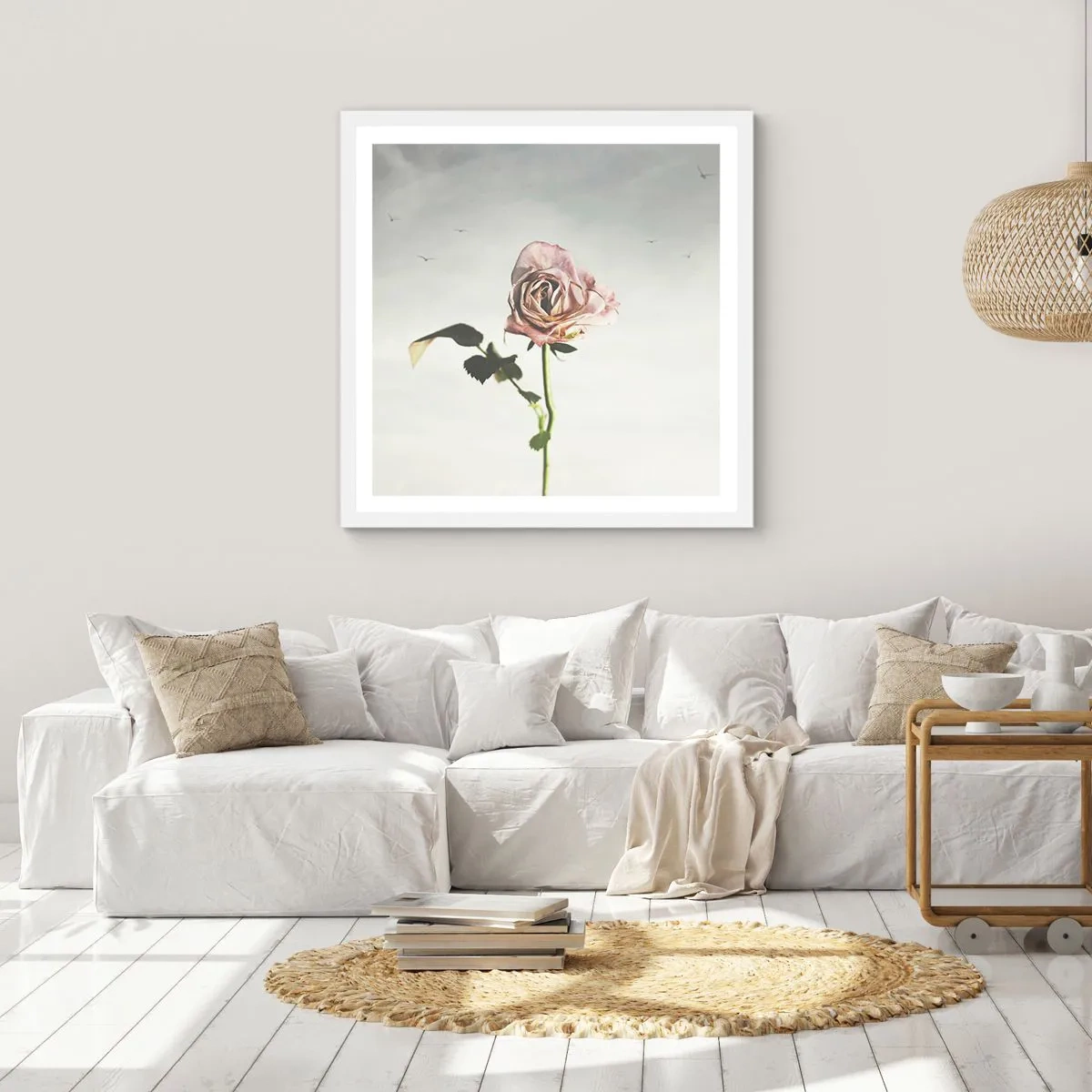 Plakat w białej ramie - Powitanie wiosny - 40x40 cm