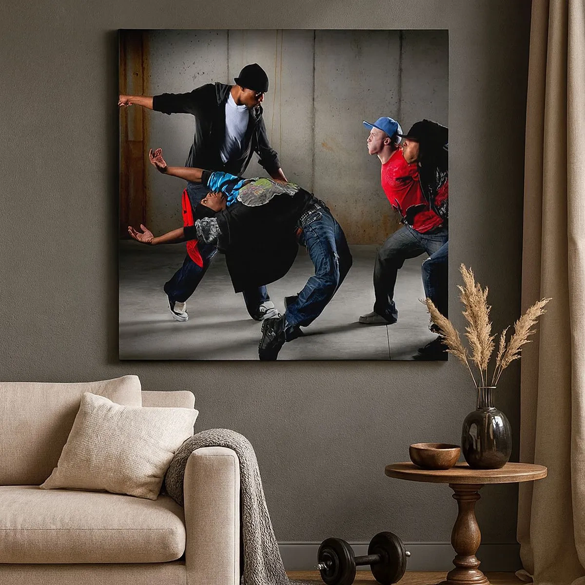 Obraz na płótnie - Tańczący z ulicznym wiatrem - 30x30 cm