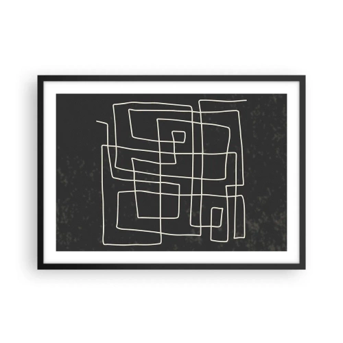 Plakat w czarnej ramie - Abstrakcyjny wzór geometryczny na ciemnym tle - 70x50cm - Nie taki prosty - Nowoczesna dekoracja ścienna do salonu i sypialni ARTTOR