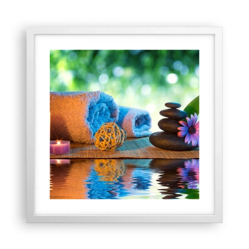 Plakat w białej ramie - Czas dla ciała - 40x40 cm