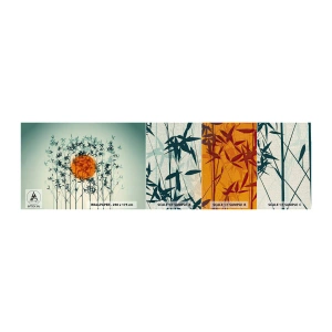 Fototapeta Próbka Premium Canvas - Japońskie słońce - Abstrakcja, Grafika, Egzotyka - 100x30 cm
