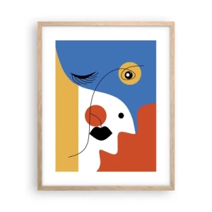 Plakat w ramie jasny dąb - Portret zdekonstruowany - 40x50 cm