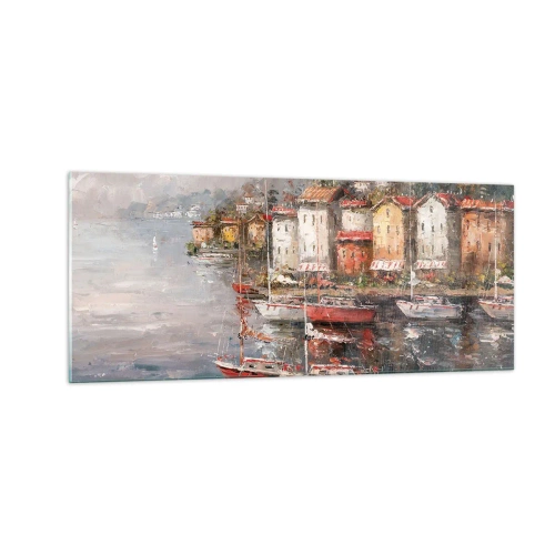 Obraz na szkle - Romantyczna przystań - 100x40 cm