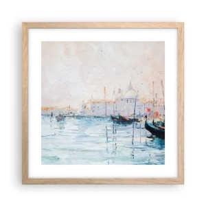 Plakat w ramie jasny dąb - Za wodą, za mgłą - 40x40 cm