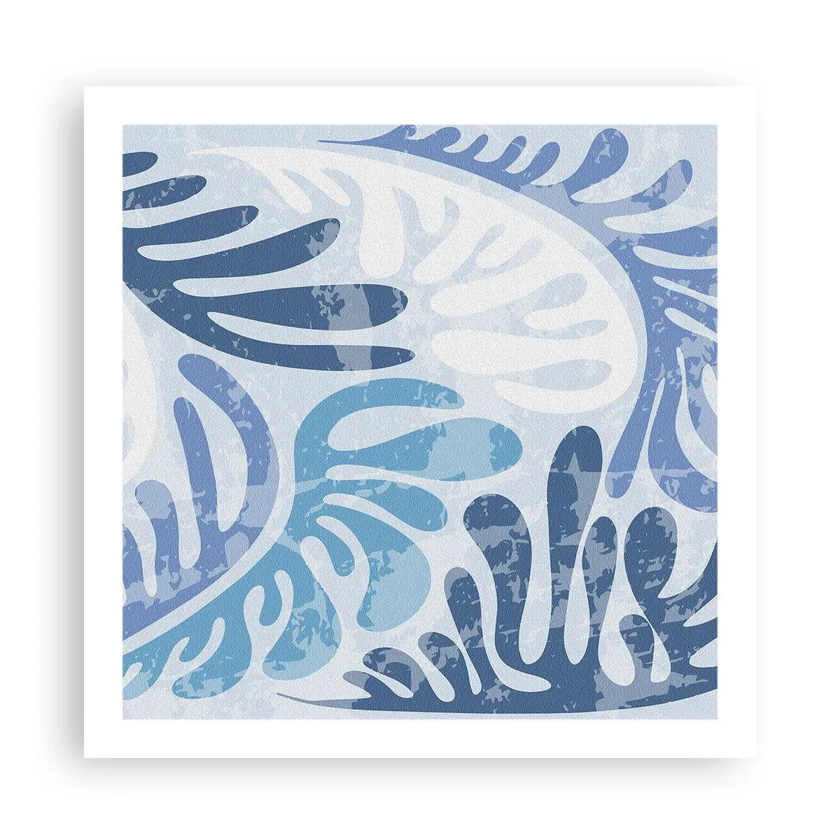 Plakat - Błękitne paprocie - 60x60 cm