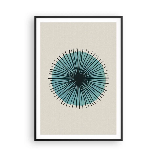 Plakat w czarnej ramie - Promieniście na błękicie - 70x100 cm