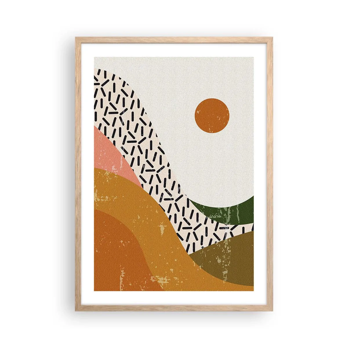 Plakat w ramie jasny dąb - Abstrakcja słoneczna - 50x70 cm