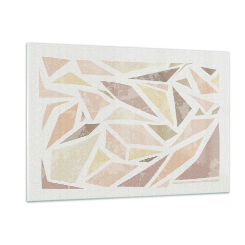 Obraz na szkle - Geometryczna mozaika w pastelowych kolorach na jasnym tle - 120x80cm - Kompozycja witrażowa - Nowoczesna dekoracja ścienna do salonu, kuchni i sypialni ARTTOR
