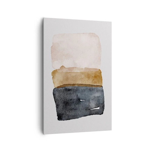 Obraz na płótnie - Minimalistyczna kompozycja trzech prostokątów w ziemistych odcieniach - 80x120cm - Kompozycja barw ziemi - Nowoczesna dekoracja ścienna do salonu i sypialni ARTTOR