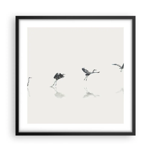 Plakat w czarnej ramie - Cztery proste kroki - 50x50 cm