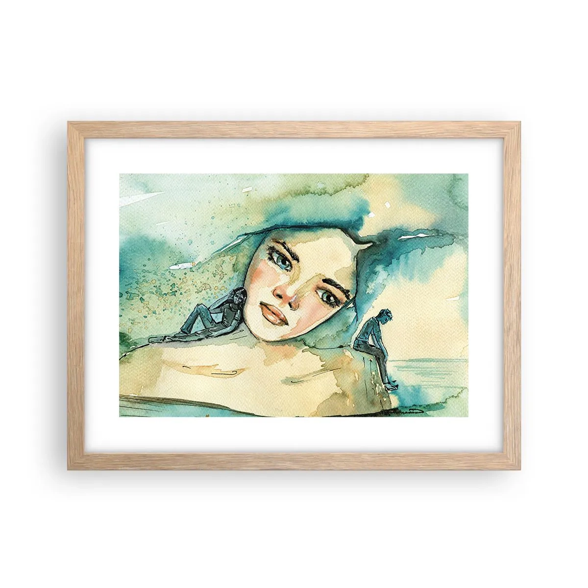 Plakat w ramie jasny dąb - Am I blue? - 40x30 cm