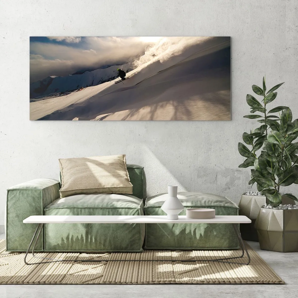 Obraz na szkle - Podjęte wyzwanie gór - 90x30 cm