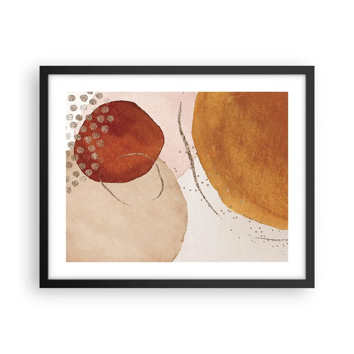 Plakat w czarnej ramie - Krągłość i ruch - 50x40 cm