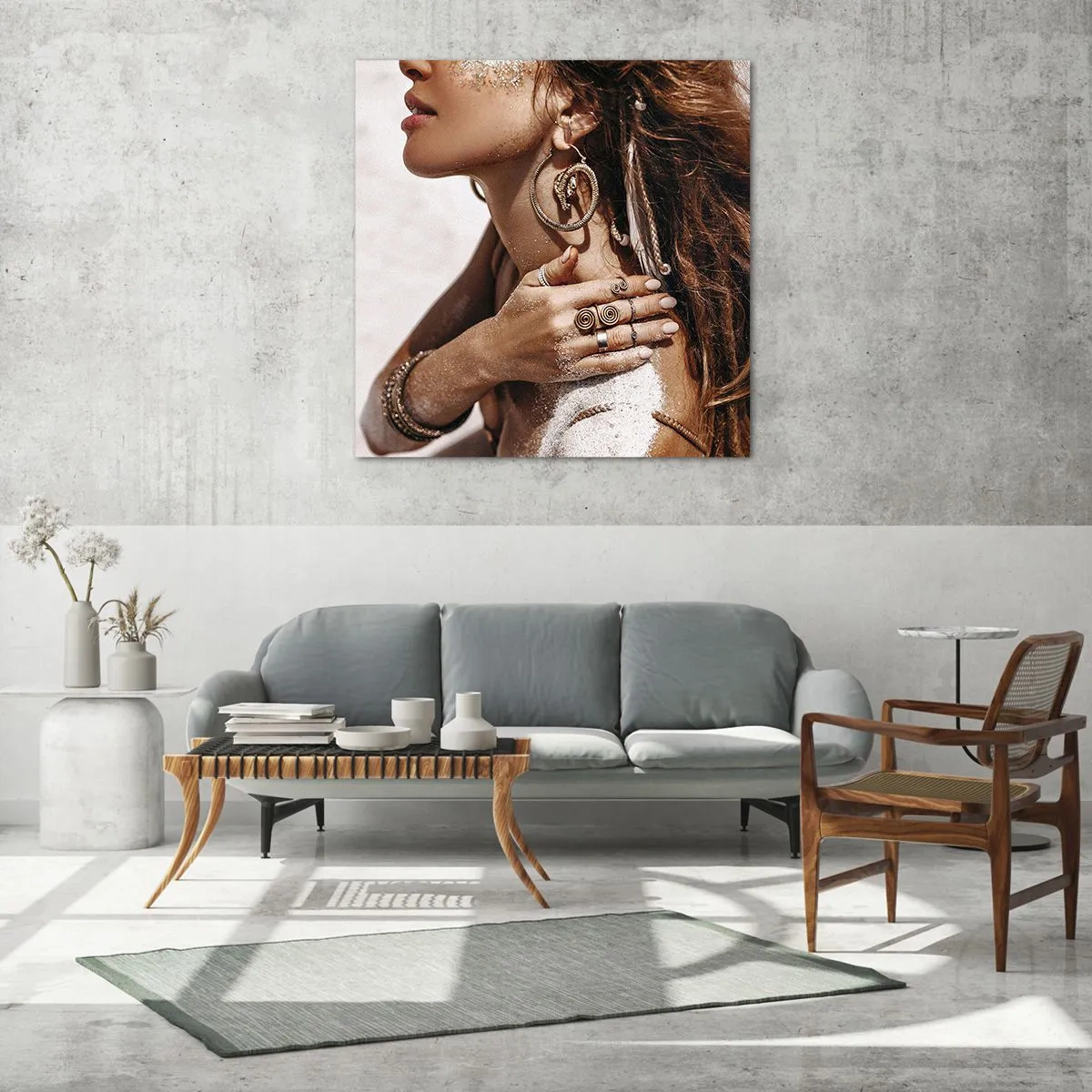 Obraz na szkle - Królowa dzikiej plaży - 40x40 cm