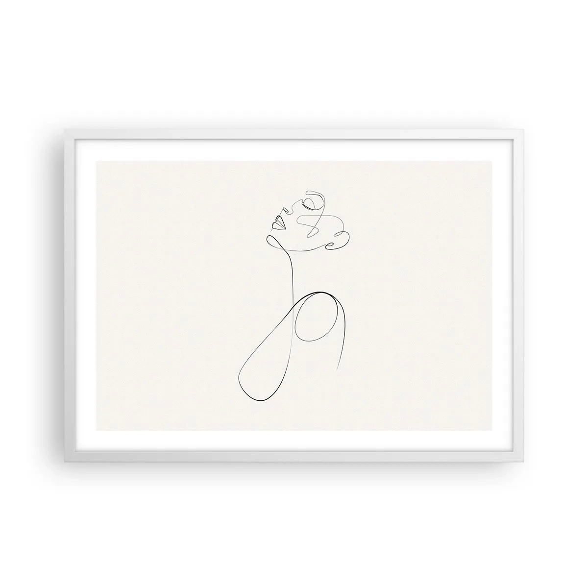 Plakat w białej ramie - Zapętlona w marzeniach - 70x50 cm