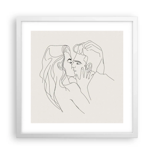 Plakat w białej ramie - Splątani uczuciem - 40x40 cm