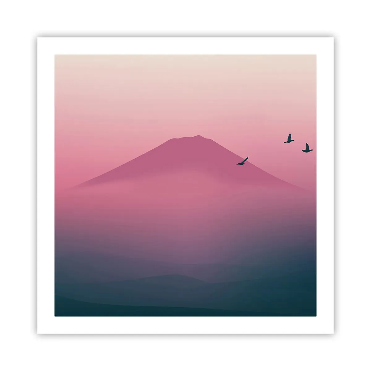 Plakat - Wędrowcy ponad chmurami - 60x60 cm