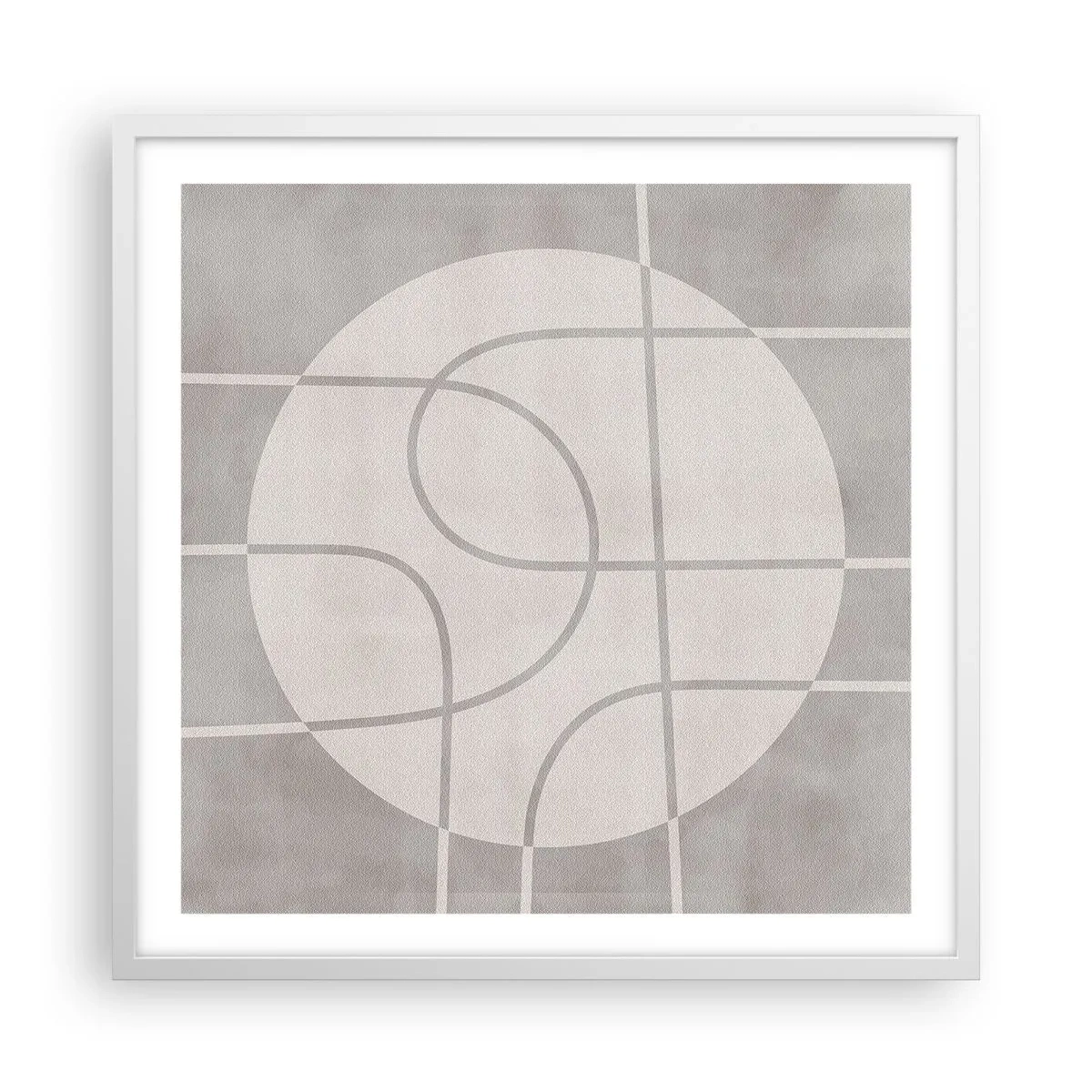 Plakat w białej ramie - Koliście i na wprost - 60x60 cm