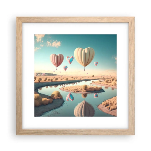 Plakat w ramie jasny dąb - Miłość pozwala wznieść się - 30x30 cm