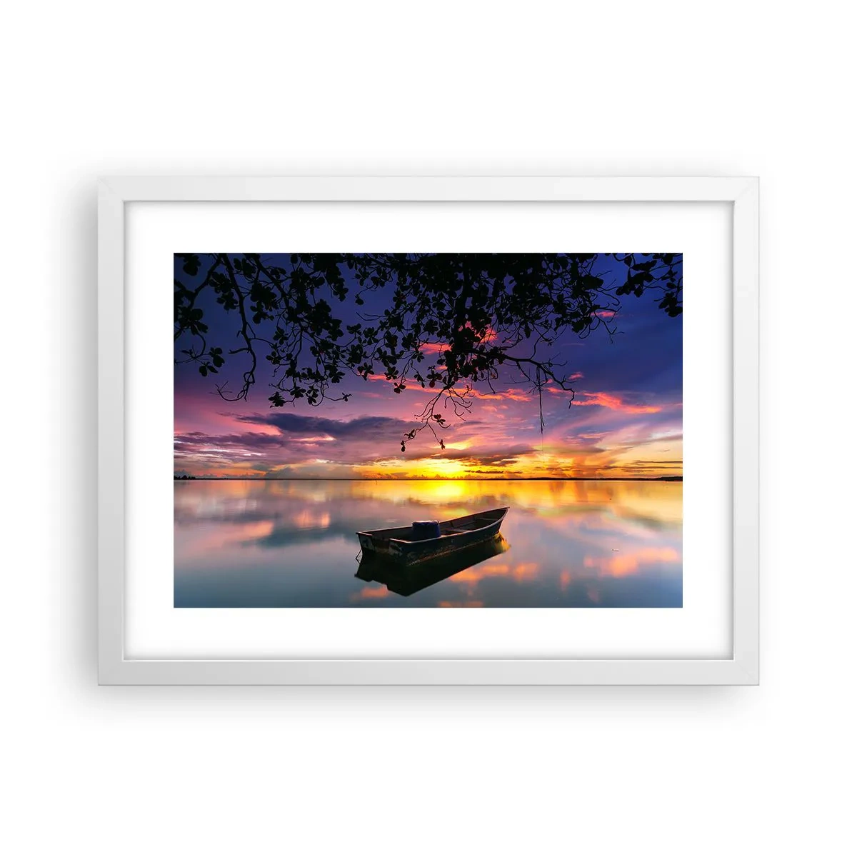 Plakat w białej ramie - "Zdajesz się wisieć w środku niebokręga…" - 40x30 cm